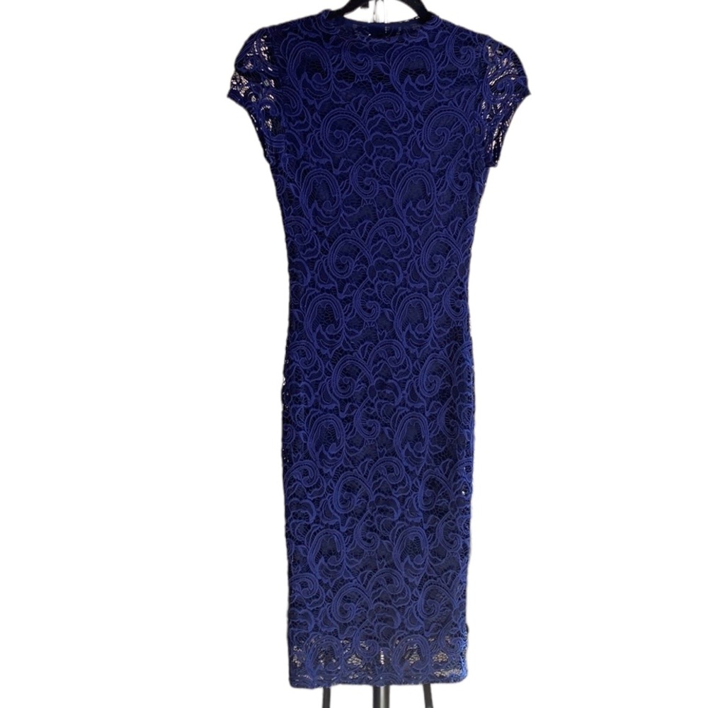 ✨Windsor✨ Navy Blue Lace Mock Neck Bodycon Dress Size XS